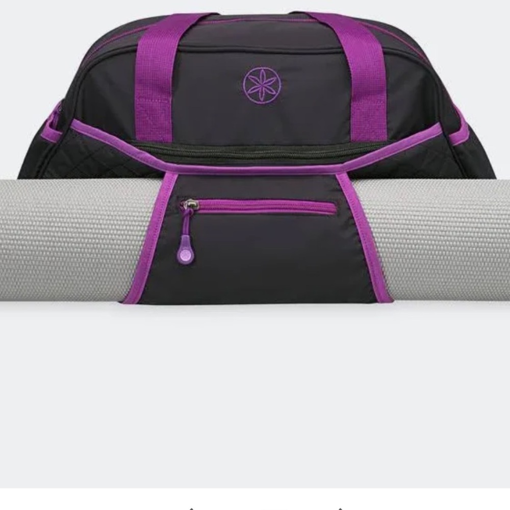 Gaiam Black Purple Duffle Bag - Picture 3 of 4
